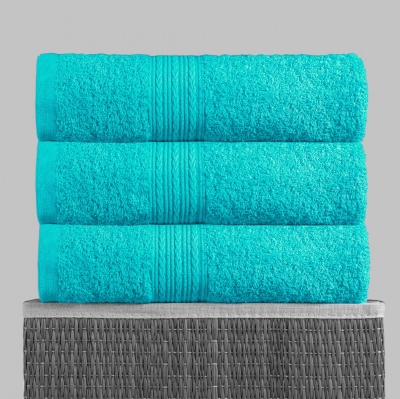 Полотенце махровое с бордюром (Светло-голубой)