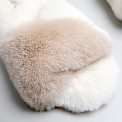 Тапочки Halluci "Мех" (Бело-бежевый)